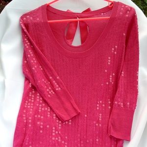 Candies Pink Sequin Sweater Size US Women's S